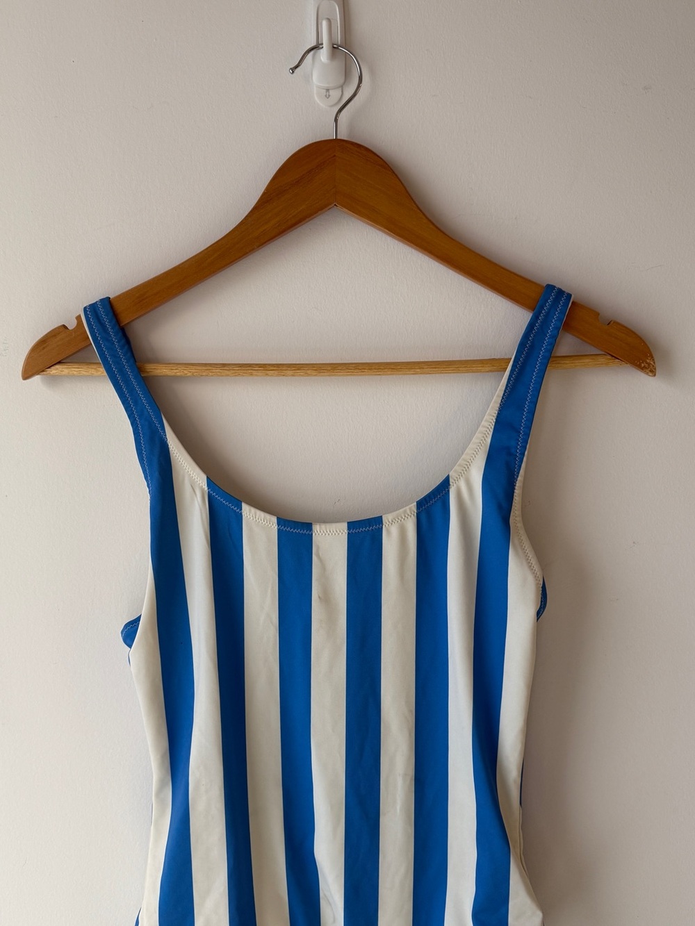 SOLID & STRIPED Blue and White Striped Swimsuit - Picture 2 of 6